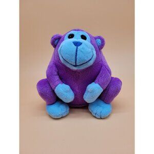 GMA 2002 Gorilla Monkey Plush Purple Blue 7" Sitting Stuffed Piggy Bank